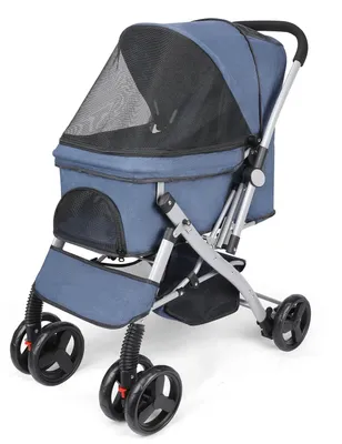 Immagine prodotto di Carrello per cani - Carrello per animali domestici - Carrello per gatti - Pieghevole - Carrello per animali domestici - con ruote girevoli e freno - fino a 36 kg