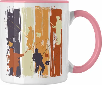 Produktbild von Trendation - Angler Tasse Geschenk Männer Grafik Lustig für Fischer Geschenkidee Angeln Becher (Rosa)