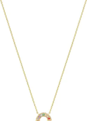 Produktbild von Stylische 9 Karat (375) Gold Damen - Anhänger mit Kette mit Zirkonia - 46cm*10.1mm; TRS35117
