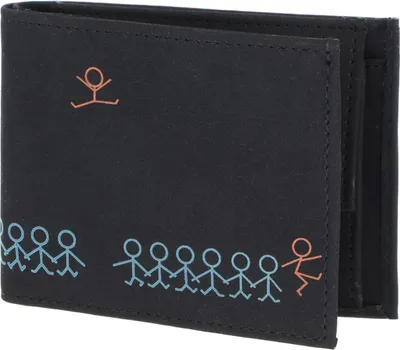 Produktbild von oxmox Geldbörse New Cryptan RFID Protect Pocketbörse Jumping Jack Print Cyan Black schwarz