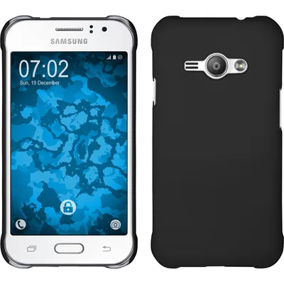 Produktbild von PhoneNatic Case kompatibel mit Samsung Galaxy J1 ACE - Hülle schwarz gummiert Hard-case + 2 Schutzfolien