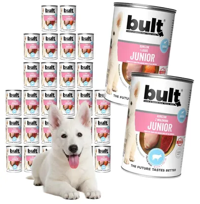 Produktbild von Bult | Bult Junior Nassfutter - 24x400g - Mix Ausgeschmäckern - für Welpen - Hühnchen, Rind und Lachs