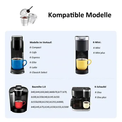 Produktbild von 2 Stück Kaffeekapseln aus Edelstahl mit 1 Kaffeelöffel, Wiederverwendbar