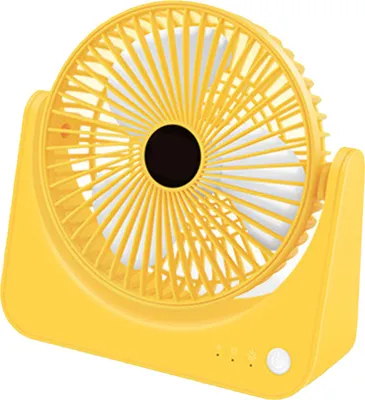Image de Petit ventilateur de bureau USB Fonctionnement silencieux Mini ventilateur de bureau portable rechargeable pour la maison, l'étudiant, le dortoir et le bureau Jaune