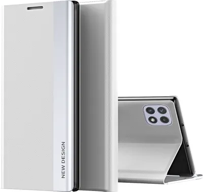 Image de Galaxy A22 5G Case, étui magnétique en cuirPolyuréthaneavec fonction stand pour Samsung Galaxy A22 5G Blanc