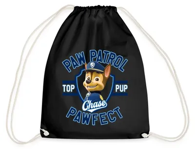 Produktbild von Spreadshirt Paw Patrol Chase Pawfect Turnbeutel, One size, Schwarz