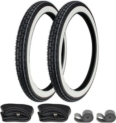 Obrázok produktu pre 2x biela pneumatika Kenda K252 2.50-19 (2 1/2 x 19) 41P TT + duša + páska na ráfik