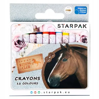 Immagine prodotto di Pastelli a cera 12 colori cavalli