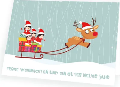 Produktbild von Weihnachtskarte Eiliges Rentier mit passendem Umschlag 10x Karte 10x Umschlag