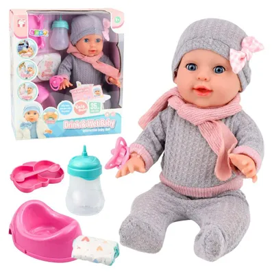 Produktbild von Babypuppen-Pinkelpflege-Zubehör: Flasche, Töpfchen, 35 cm