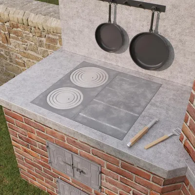 Productafbeelding van Gietijzeren Kookplaat - Ovenplaat - Gerechten Bereiden - Gelijkmatige Warmteverdeling - 60 x 30 cm - Grijs