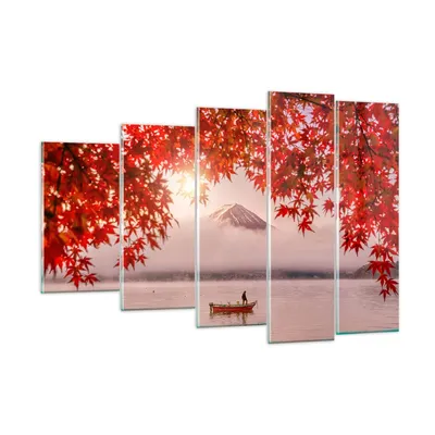 Produktbild von Bilder auf glas - Vulkan See - 150x100cm - Glasbilder - Wandbilder - Bilder - Kunstdruck - zum Aufhängen bereit - Wanddekoration aus Glas - Glas Bilder - Wandbild auf Glas - 5 Teile - GEG150x100-4107