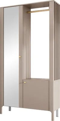 Produktbild von MIRJAN24 Garderobe-Set Malumi mit zwei Drehtüren, Frontspiegel, Kleiderstange, Garderobe & Flur (Farbe: Cashmere)