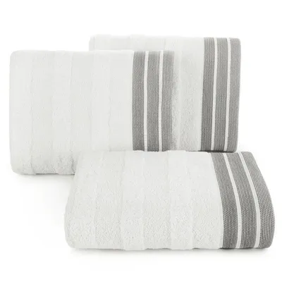 Productafbeelding van Handdoek Pati, 70x140 cm, wit gestreept, katoenfrotte, 500 g/m², merk Eurofirany
