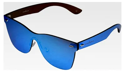 Produktbild von Rahmenlose Randlose Sonnenbrille Blau verspiegelt für Damen und Herren