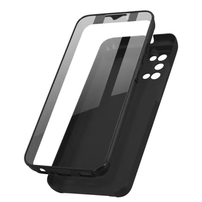 Produktbild von Avizar, 360° Rundum-Schutzhülle (Vorder- und Rückseite) für Samsung Galaxy A02s, Schwarz