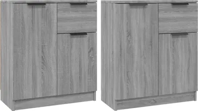 Produktbild von Sideboards 2 Stk. Grau Sonoma 60x30x70 cm Holzwerkstoff