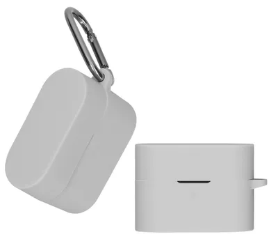 Produktbild von kwmobile Schutzhülle für Sony WF-1000XM6 Hülle - TPU Silikon Case für Kopfhörer Ladecase - stoßfestes Cover mit Karabiner - Grau