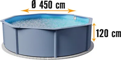 Produktbild von Stahlwandpool rund Ø 450 x 120 cm grau