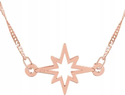 Image de collier en argent 925 - Étoile en or rose