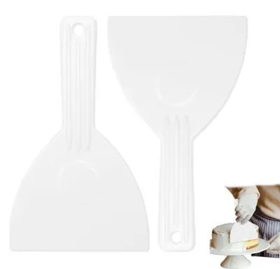 Obrázok produktu pre Sada dvoch škrabiek na cesto, plastové, 9,7 cm, flexibilné, vhodné do umývačky riadu