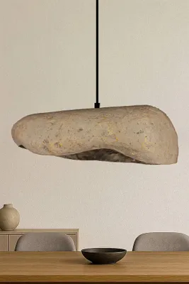 Produktbild von Opviq, Elegante Pendelleuchte mit Metallkörper, Carbonbeton-Kappe, verstellbare Höhe (20-60 cm), Ø33 cm, IP20, Grau-Schwarz, ideal für modernes Wohndesign.