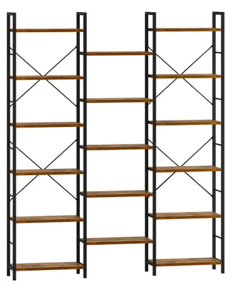 Image de Bibliothèque - Étagère à livres - Meuble de rangement - Meuble à compartiments - Meuble mural - 17 étagères réglables