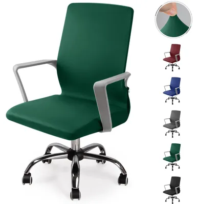 Imagen del producto de Fundas elásticas para sillas de oficina, lavables, para sillas giratorias, color verde, tamaño S
