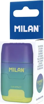 Produktbild von Milan afilaborra compact sunset Bleistiftspitzer Doppelblister flieder/gelb