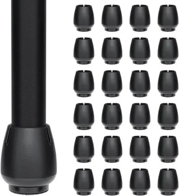 Produktbild von Stoelpootdoppen aus Kunststoff, Rund, 17-22mm, Schwarz, 24 Stück