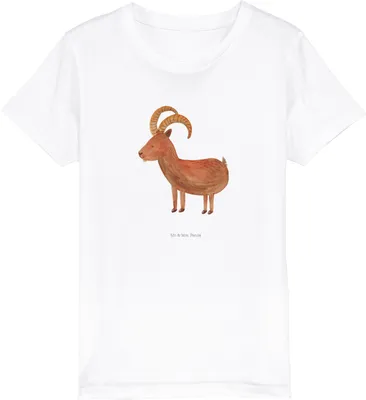 Produktbild von Mr. & Mrs. Panda Kleinkinder T-Shirt Sternzeichen Steinbock 12-14 Jahre (152/164) - Weiß - Geschenk, Bio Kinder, für, Geburtstag Januar, Bock, Jungen, Dezember, Ziege