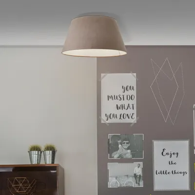 Produktbild von moderne Deckenlampe - mit Samtschirm - Metall/Textil 50cm Durchmesser
