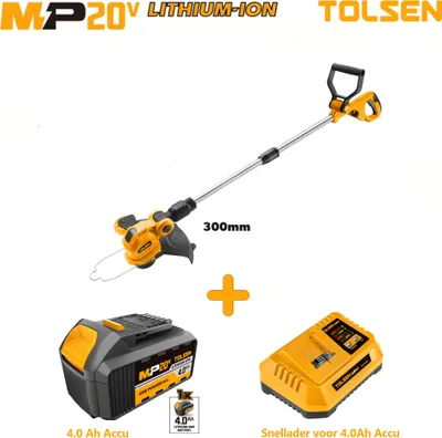Produktbild von Tolsen 20 V Akku-Rasentrimmer – Inkl. 1x 4,0 Ah Akku & 1x Schnellladegerät – Maxami