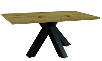 Produktbild von Esstisch >Big System< in schwarzstahl / asteiche - 140x75x90cm (BxHxT)