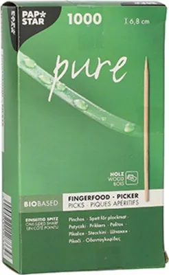 Produktbild von 1000 Papstar Fingerfood - Picker pure 6,8 cm einseitig spitz 12733