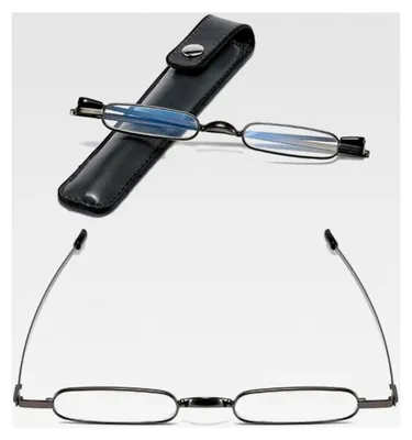 Produktbild von Mini Lesebrille aus ultradünnem Metall mit kompaktem und tragbarem Lederetui 1.50