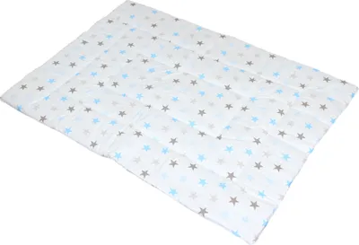 Produktbild von Spielmatte Spieldecke Krabbeldecke Kinder Baby Decke Baumwolle - 14 - Star Blau