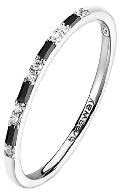Image de Bague élégante en argent avec zircons Fancy Mystery Black FMB128 - Tour de doigt : 54 mm