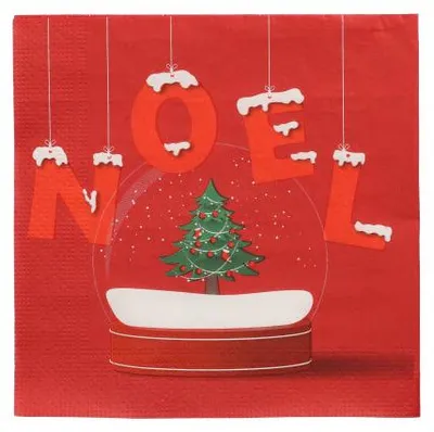 Produktbild von 300 Papstar Servietten, 3-lagig 1/4-Falz 33 cm x 33 cm Noel Enneige 89509