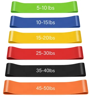 Produktbild von Widerstandsbänder (Set mit 6 Stück), 6 Widerstandsstufen (5–50 lbs)