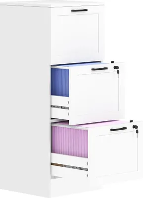 Obrázek produktu pro Kartotéka – kancelářská skříň se zásuvkami – volně stojící – tři zásuvky – uzamykatelná – pro závěsné pořadače A4
