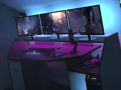 Produktbild von Parisot Computer Gamer Schreibtisch Set Up Grau Carbon