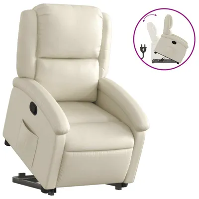 Image de Fauteuil inclinable Crème Similicuir