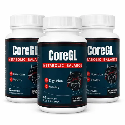 Productafbeelding van CoreGL voedingssupplement – SET van 3x60 capsules – met microkristalcellulose, cranberry-extract en groene thee-extract – voor volwassenen.