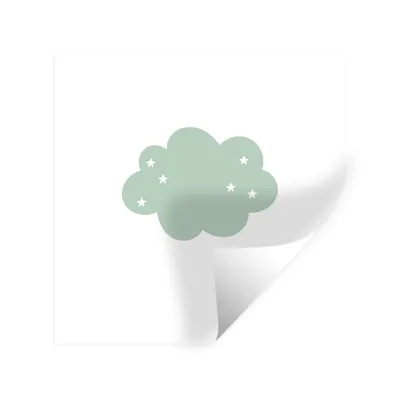 Produktbild von MuchoWow® Wandtattoo Wandsticker Wandaufkleber Wolke - Mädchen - Jungen - Sterne - Pastell - Kind 50x50 cm Selbstklebend und Repositionierbar - Selbstklebend - Fototapeten