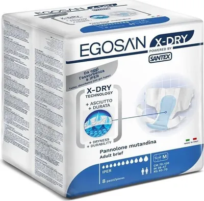 Image de Egosan Slip X-Dry Medium - 12 paquets de 8 protections