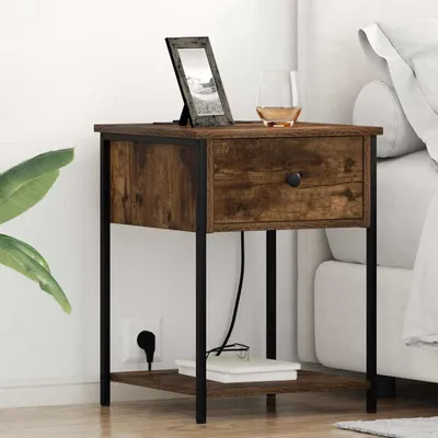 Zdjęcie produktu dla vidaXL Szafka nocna dąb wędzony 42 x 41 x 56 cm Materiał drewnopochodny