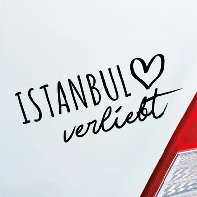 Produktbild von Auto Aufkleber Istanbul verliebt Herz Stadt Heimat Liebe Car 19x8 cm Schwarz Matt Sticker Heckscheibenaufkleber