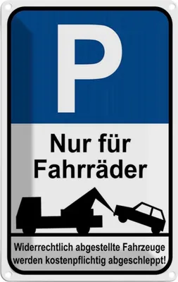 Produktbild von vianmo Blechschild 30x20 cm Parkplatz nur Fahrräder Parkplatzschild