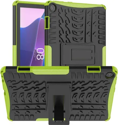Produktbild von Lenovo Tab M10 Gen 3 Hülle - Panzer Back Cover mit Ständer - Grün